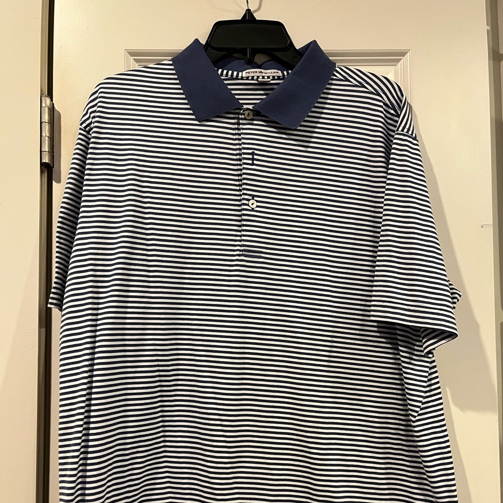 Peter Millar Large Polo Blue Stripe